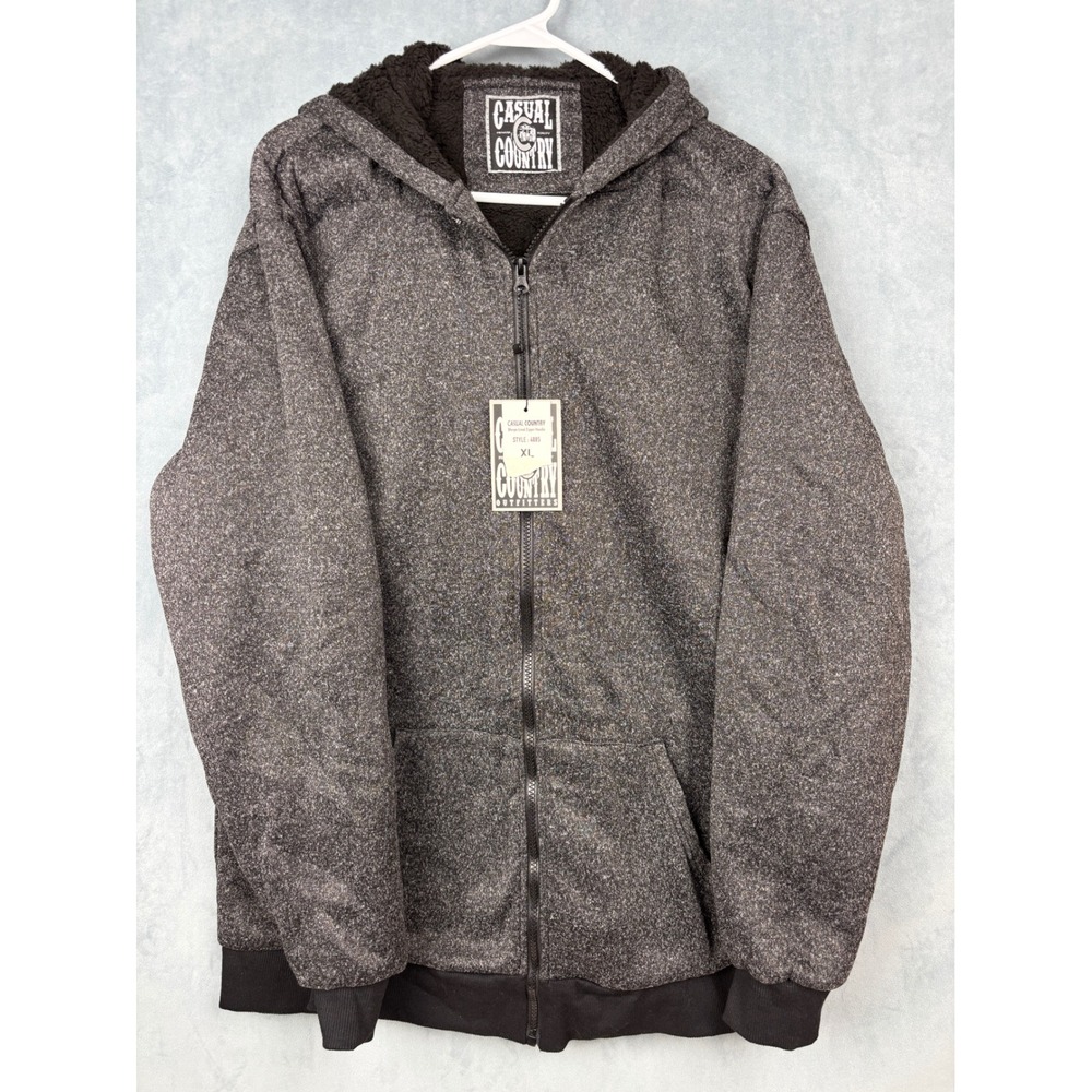 Casual Country Sherpa Lined Zip Hoodie Gray Marl Style 4085 Mens XL New